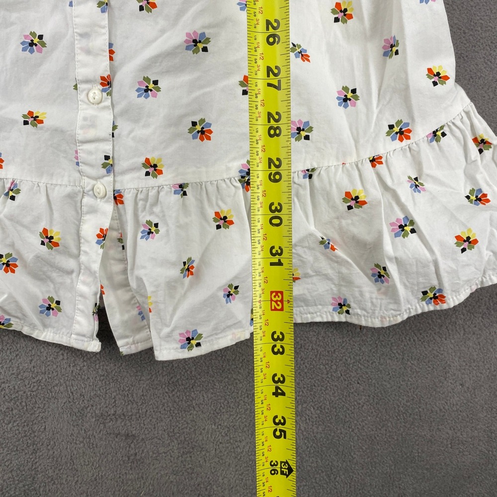 Vero Moda White Floral Ruffle Button Front Mini Dress Small Sleeveless Summer - Picture 5 of 7